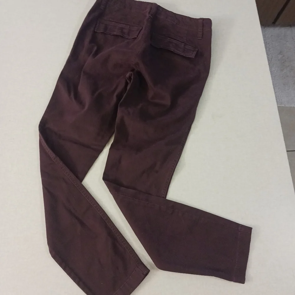 J. CREW Burgundy HIGH WAISTED  Skinny JEANS With Pockets Pants 25